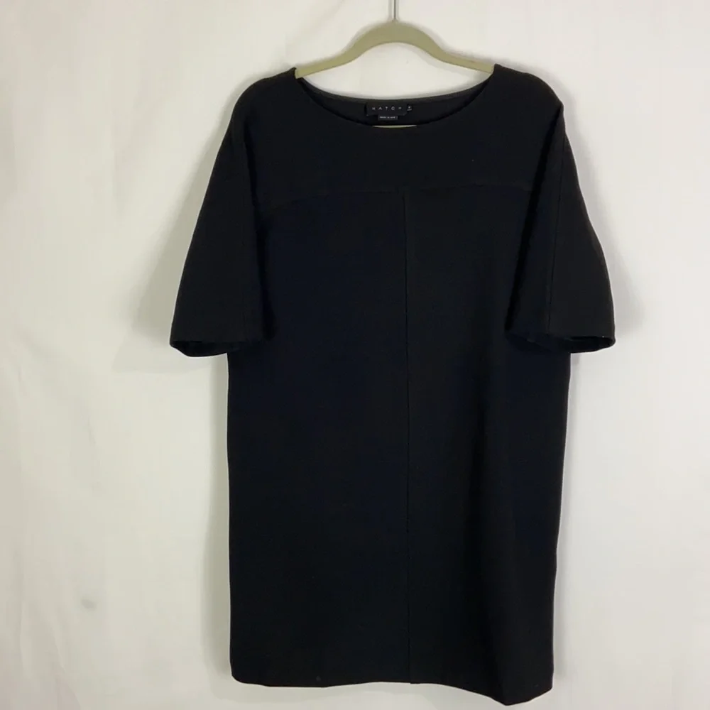 HATCH Maternity Shift Mini Short Dress Black Boat Neckline size 0 - Picture 5 of 11